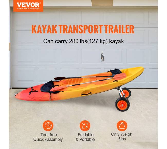 Tvirta baidarės vežimėlis, nuimamas vežimėlis su tvirtomis padangomis1