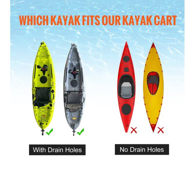 Tvirta baidarės vežimėlis, nuimamas vežimėlis su tvirtomis padangomis5