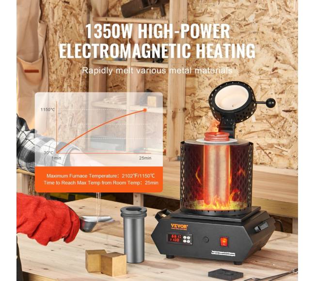 Auksui lydyti elektrinė krosnelė su grafito tigliais3