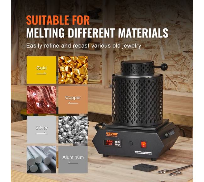 Auksui lydyti elektrinė krosnelė su grafito tigliais5