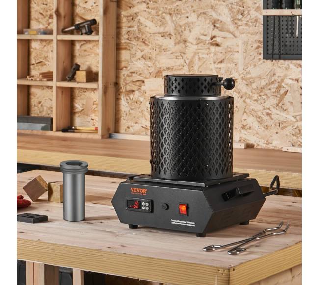 Auksui lydyti elektrinė krosnelė su grafito tigliais7