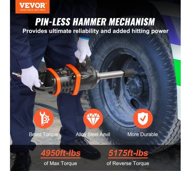 2,5 cm oro smūginis veržliaraktis su 20 cm prailgintu priekalu1