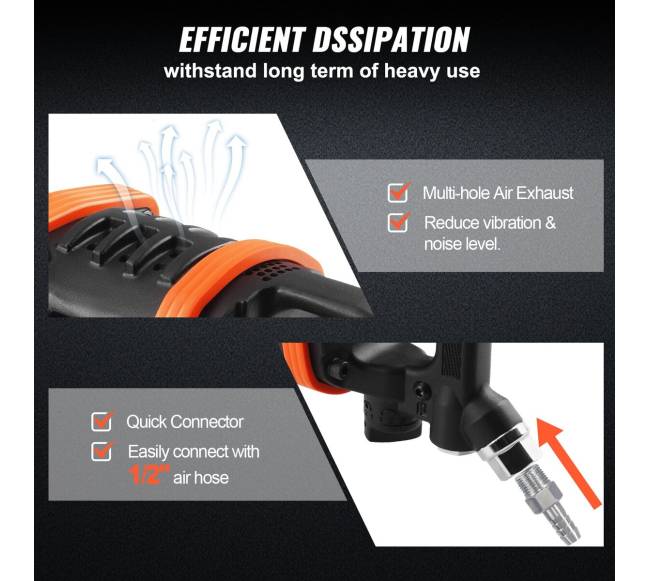 2,5 cm oro smūginis veržliaraktis su 20 cm prailgintu priekalu4