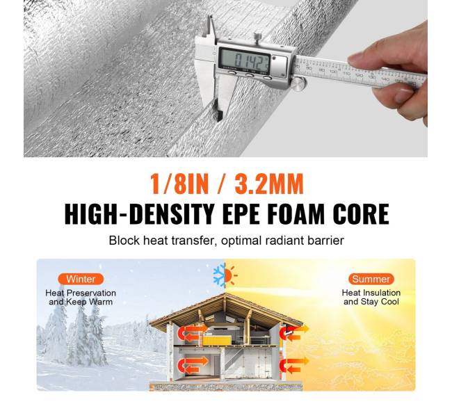 Dviejų atspindžių izoliacinis ritinys 61 cm x 7.62 m3