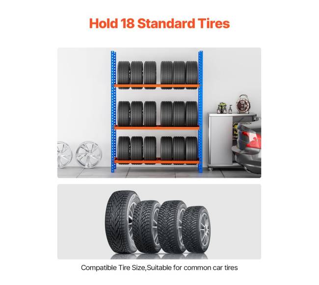 Padangų laikiklis 3 lentynoms - iki 18 padangų1