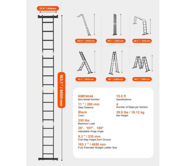 Daugiafunkcės sulankstomos kopėčios su platforma6