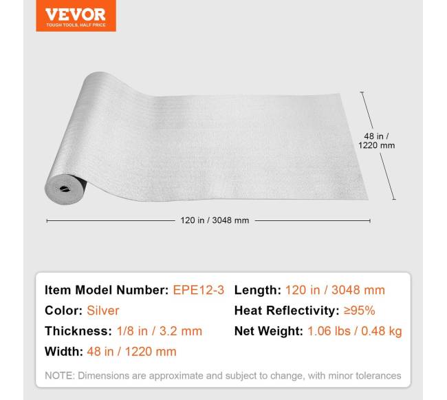 Dvigubo atspindžio izoliacinė plėvelė 122 cm x 3 m6