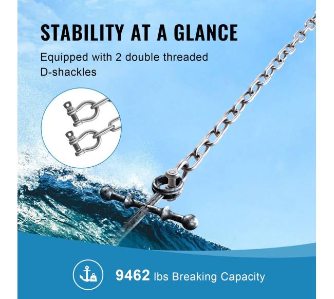 Valties inkarinė grandinė iš nerūdijančio plieno 1,2 m2