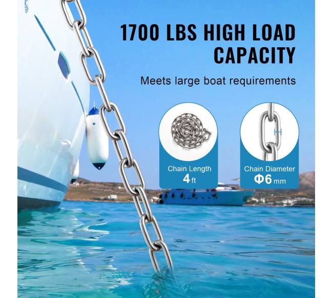 Valties inkarinė grandinė iš nerūdijančio plieno 1,2 m3