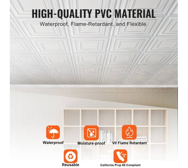 Lubų plytelės 12 vnt. PVC 60x60 cm2