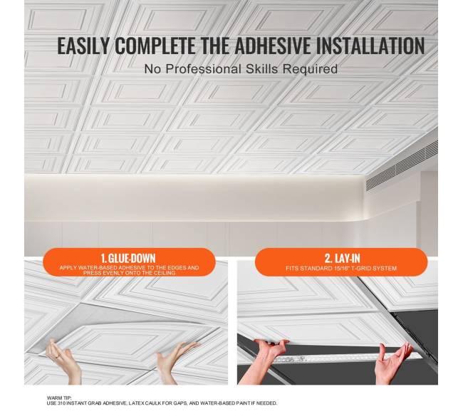 Lubų plytelės 12 vnt. PVC 60x60 cm4