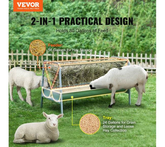 Gyvulių šieno ir grūdų šėrykla 80 galonų1