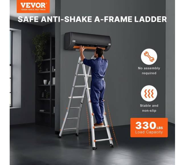 Teleskopinės kopėčios 4 m su rėmu1