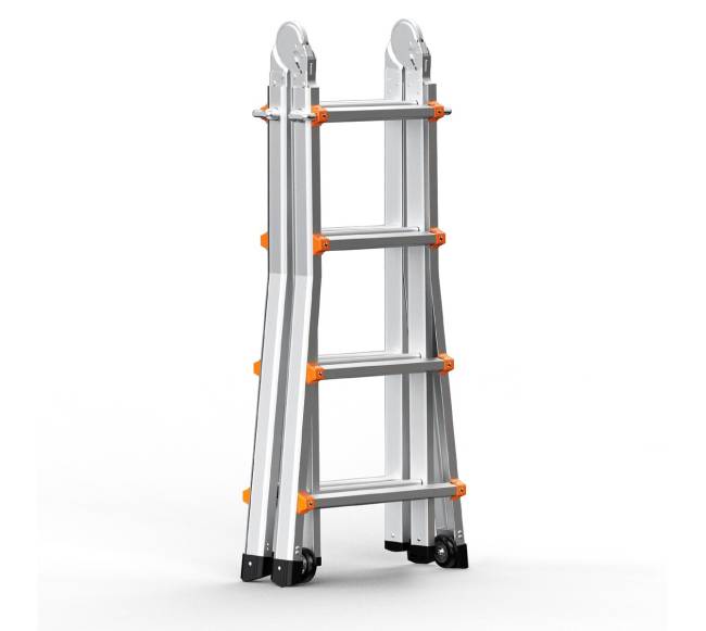 Teleskopinės kopėčios 4 m su rėmu10