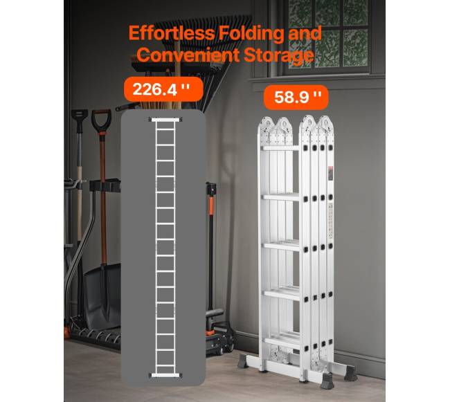 Daugiafunkcinės sulankstomos kopėčios 7-in-14