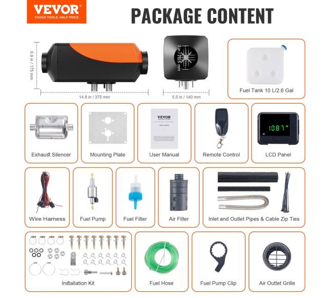 Dyzelinis oro šildytuvas automobiliui 12V 5KW6