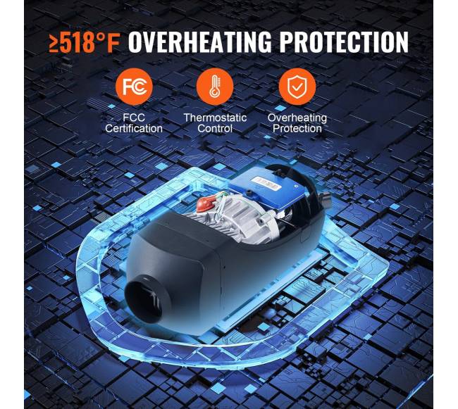 Dyzelinis šildytuvas 12V 8KW su LCD ekranėliu4