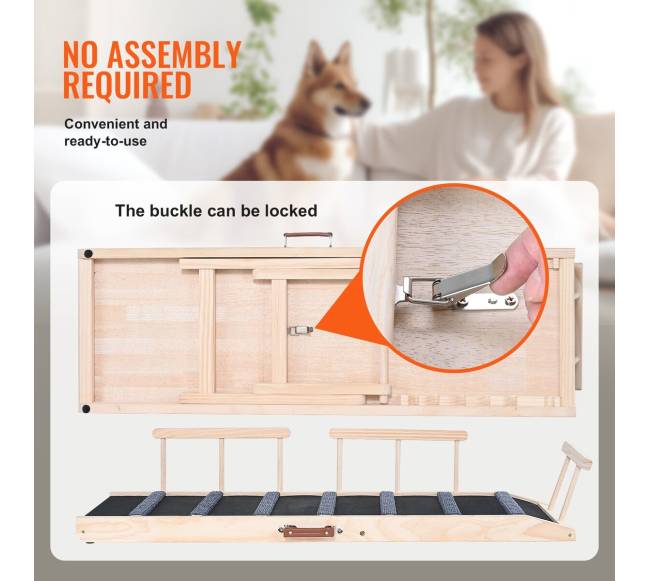 Sulankstomas medinis rampa šunims ir katėms5