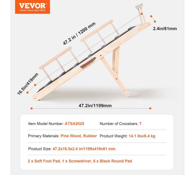 Sulankstomas medinis rampa šunims ir katėms6