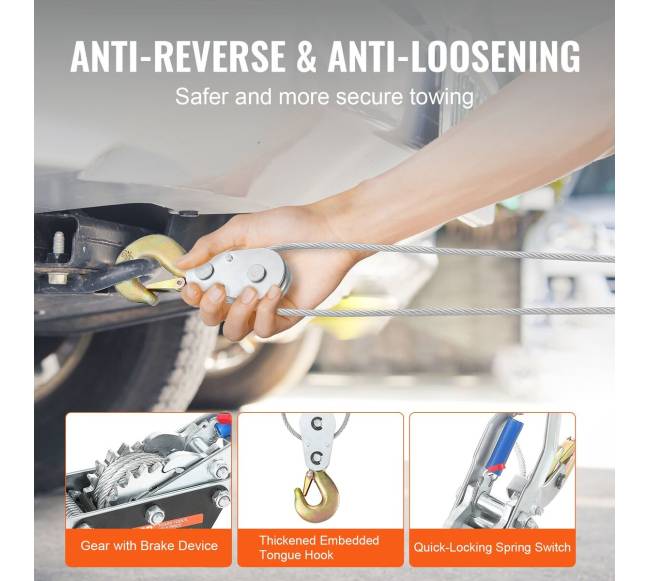 Traukimo gervė 5 t su trosu ir 3 kabliais4