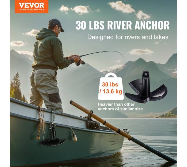 Upės inkaras, 13,6 kg, juodas vinilo danga1