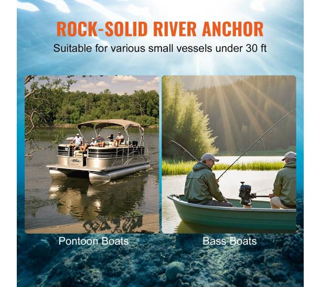 Upės inkaras, 13,6 kg, juodas vinilo danga5