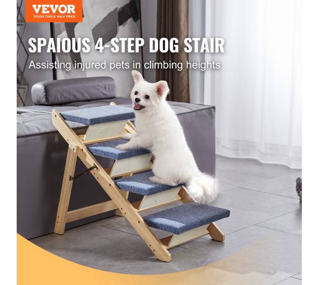 Medinės augintinių laipteliai su 4 žingsniais1