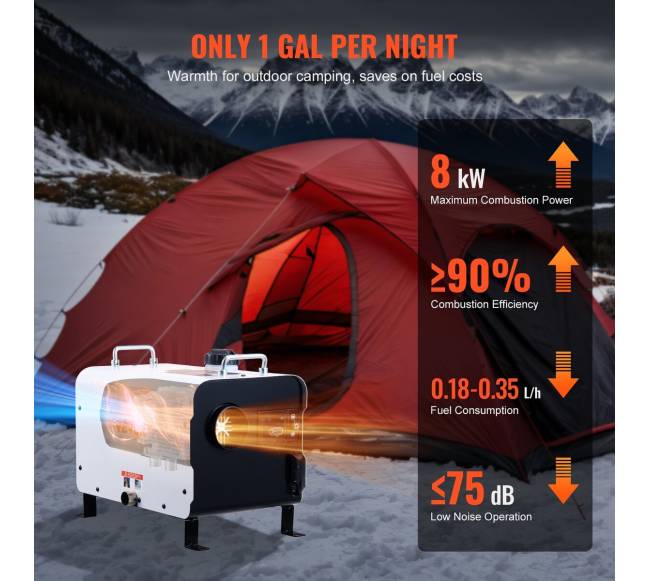 Dyzelinis oro šildytuvas 12V24V 8KW su Bluetooth4