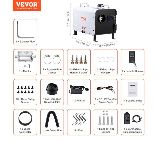 Dyzelinis oro šildytuvas 12V24V 8KW su Bluetooth6