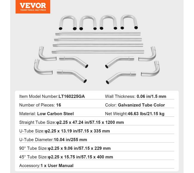 „Pasidaryk pats“ universalus išmetimo komplektas 16 dalių6