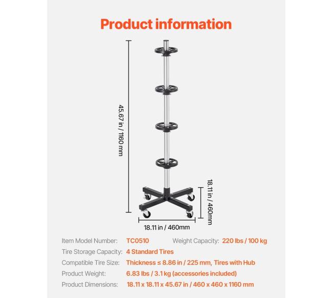 Padangų stovas 4 padangoms su ratlankiais6