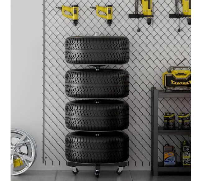 Padangų stovas 4 padangoms su ratlankiais7