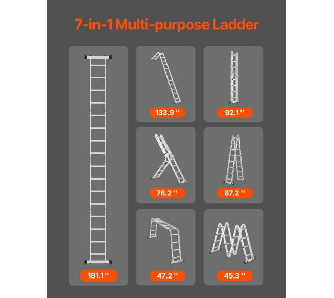 Daugiafunkcinės sulankstomos kopėčios 4.7 m1
