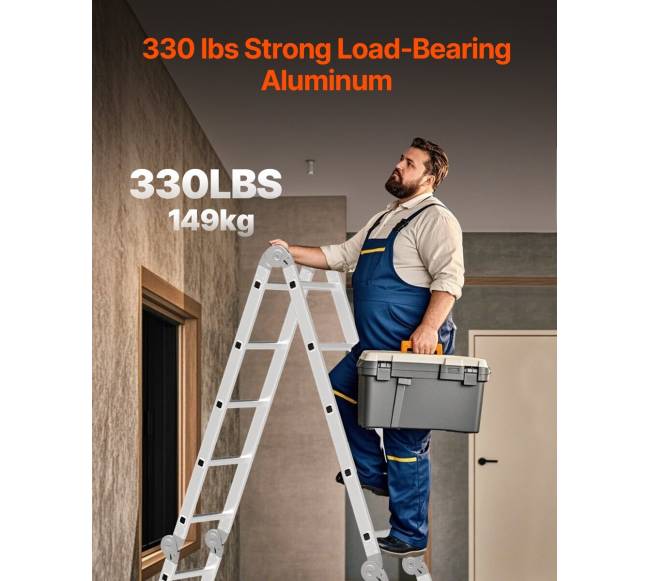 Daugiafunkcinės sulankstomos kopėčios 4.7 m2