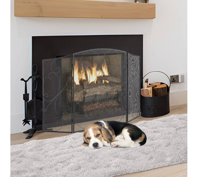 ugniasienės ekranas 3 dalių, tvirtas metalinis tinklas7