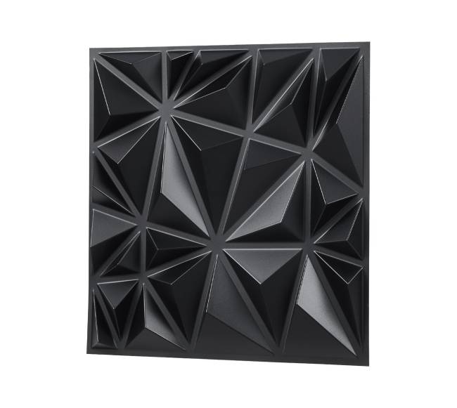 3D sienų plokštės, juodos, 33 vnt.0
