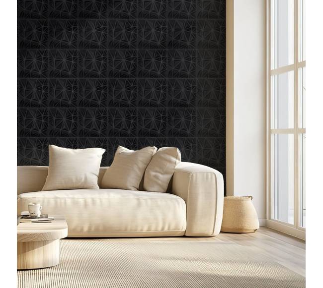 3D sienų plokštės, juodos, 33 vnt.7