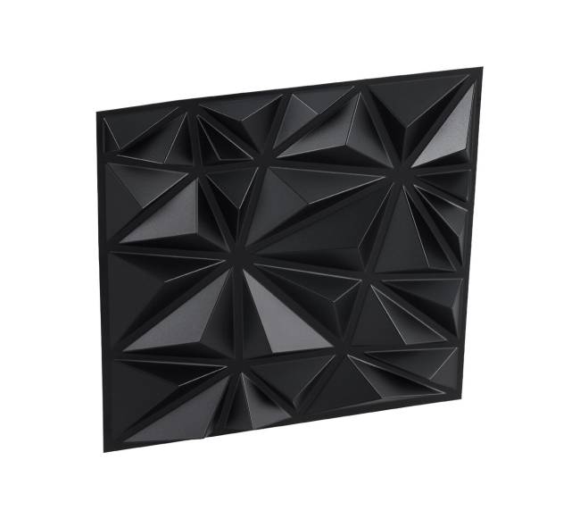 3D sienų plokštės, juodos, 33 vnt.9