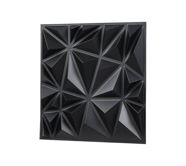 3D sienų plokštės, juodos, 33 vnt.10