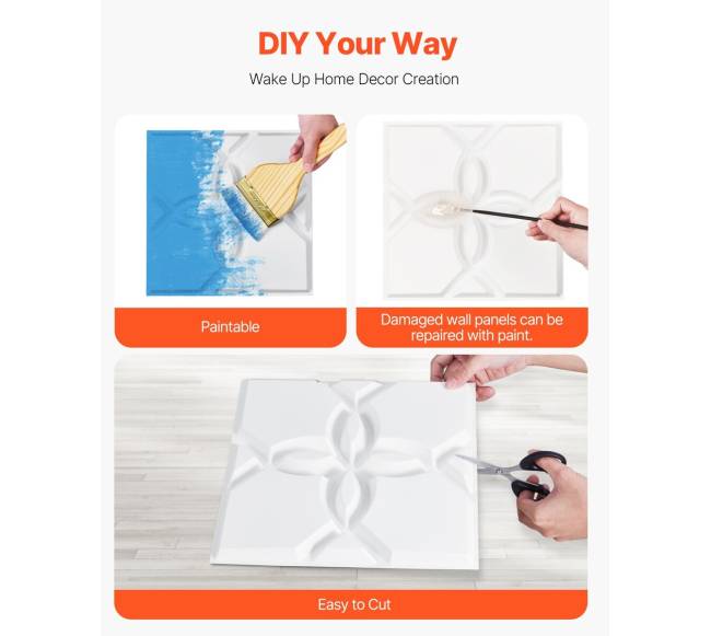 3D sienų plokštės 33 vnt. 32 m² gėlių baltos2