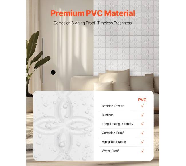 3D sienų plokštės 33 vnt. 32 m² gėlių baltos3