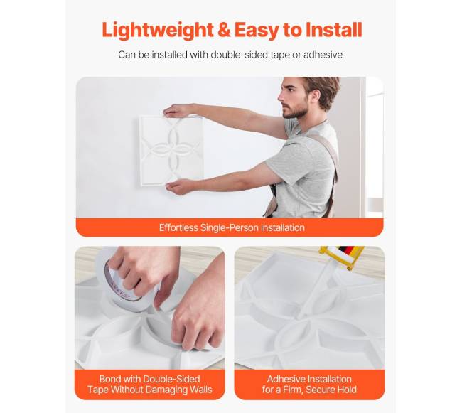 3D sienų plokštės 33 vnt. 32 m² gėlių baltos5