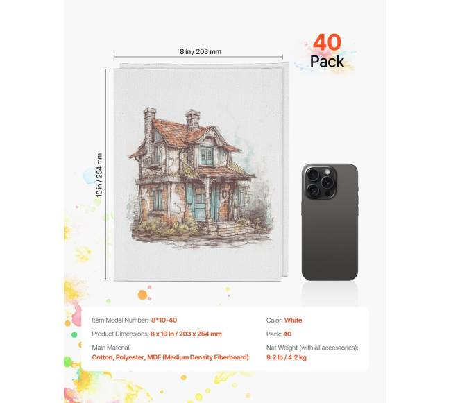 Drobės dažymui 40 vnt 20 x 25 cm6