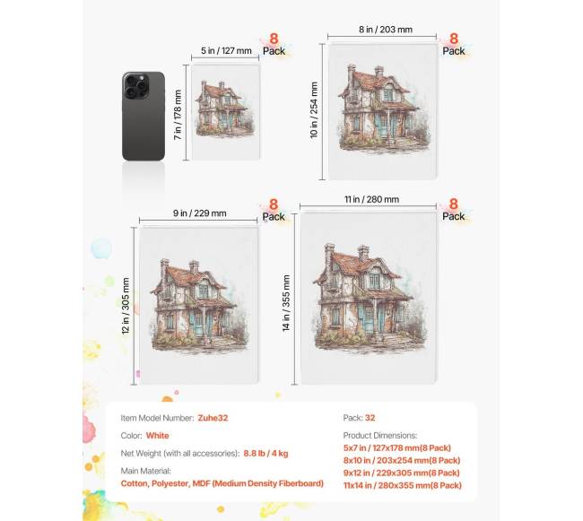 Drobės tapybai, 32 vnt., įvairių dydžių6