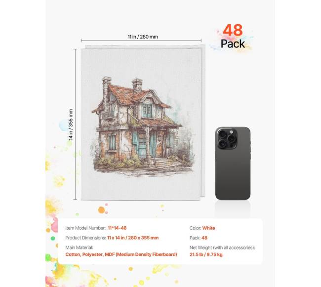 Tapybos drobių rinkinys, 48 vnt. 28 x 35 cm6