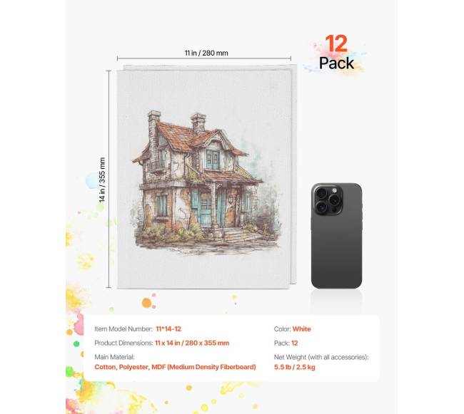 Drobės dėl tapymo, 12 vnt, 28 x 35,5 cm6