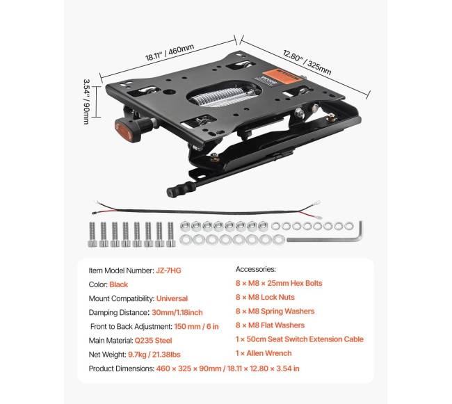 Universalus sėdynės pakabos komplektas su slankikliu6
