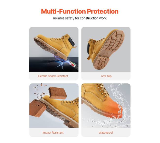 Vandeniui nepralaidūs darbo batai su plieniniais pirštų užkyčiais3