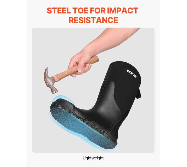 Vyrų guminiai darbo batai su plienine nosele2