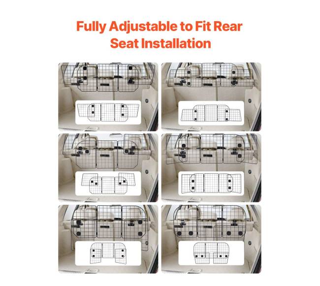 Šunų barjeras automobiliui, 93-152 cm reguliuojamas3